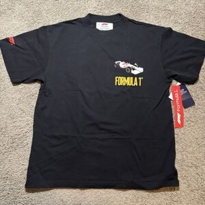 New Formula 1 F1 Racing Black Graphic T-Shirt Mens XL Double Sided PacSun NWT